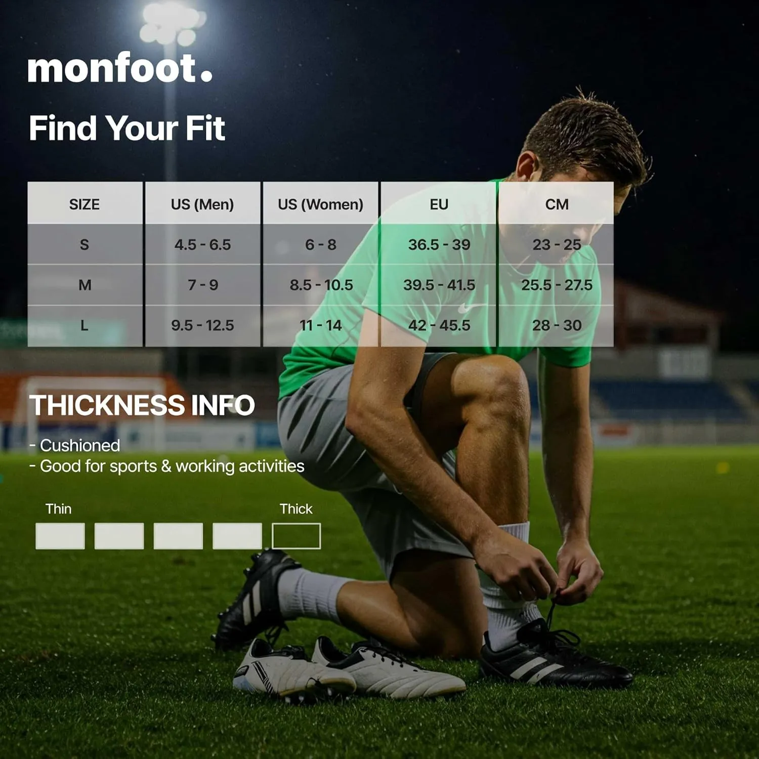 MONFOOT Men's/Women's 6 Pairs Daily Cushion Comfort Fit Performance Quarter Socks Multipack