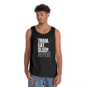 Motivational Workout Tank Top - Train, Eat, Sleep, Repeat