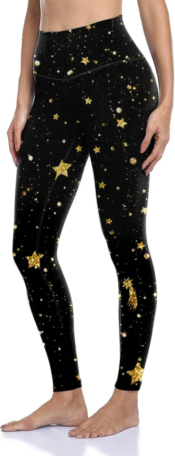 MRAFDGFB Sleep Slimmers Compression Leggings Plus Size Women Workout Silver Print Sports Yoga Pants Sexy Compression