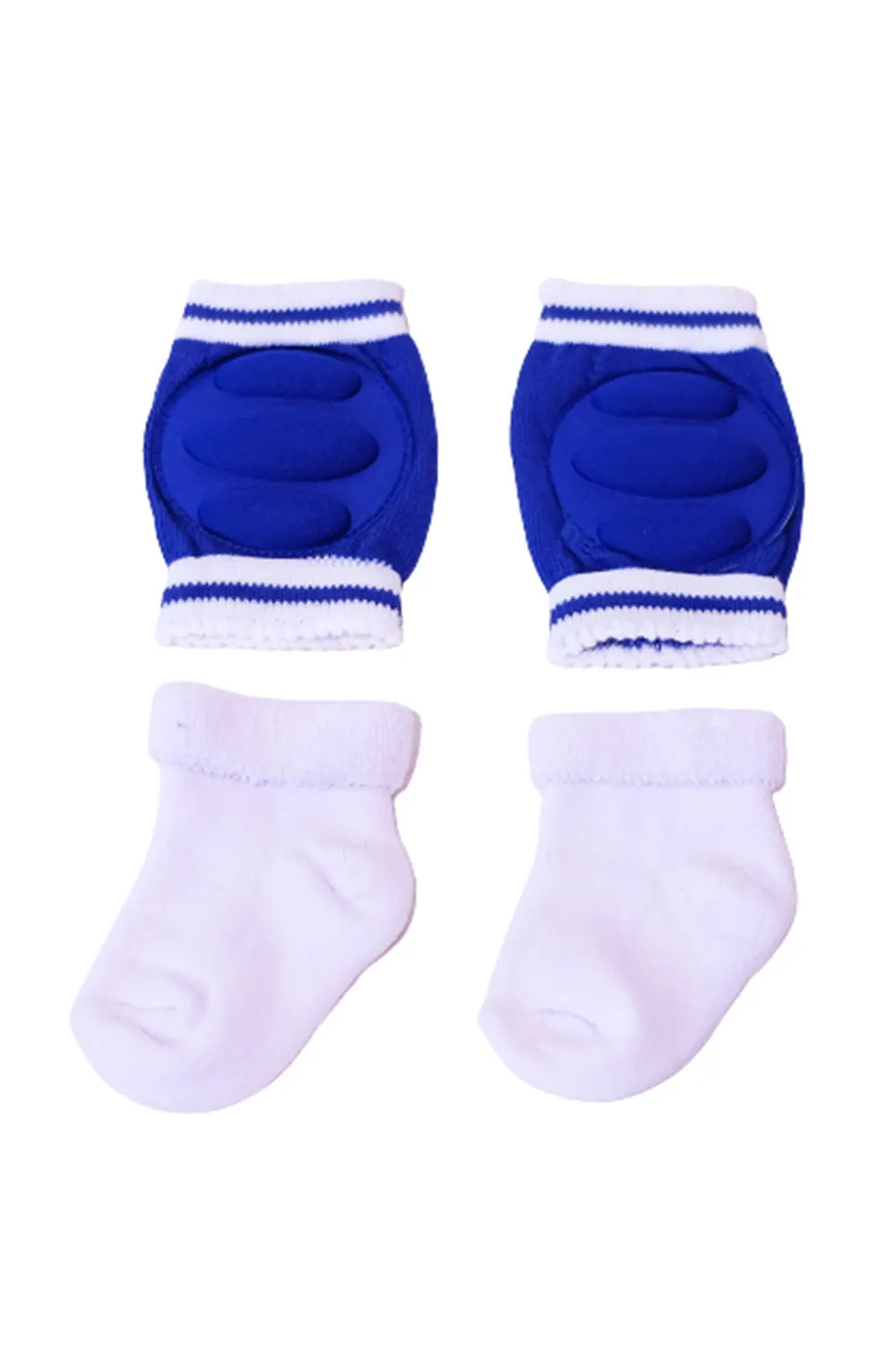 Multicolor Short Socks With Knee Pads