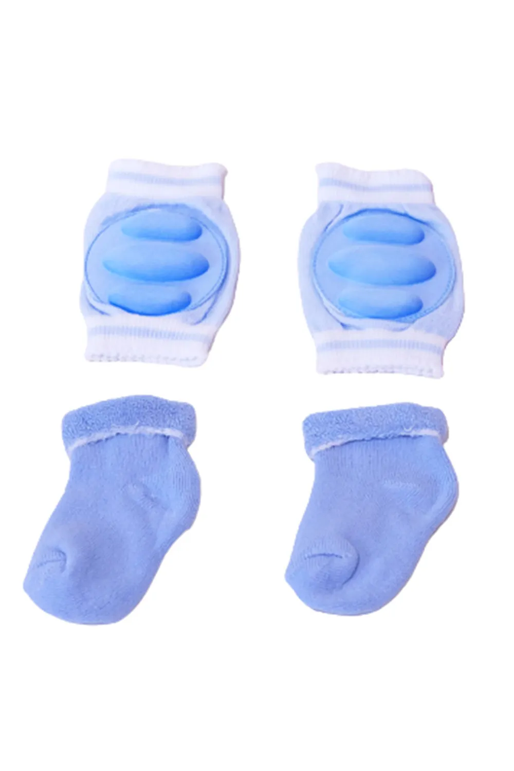 Multicolor Short Socks With Knee Pads