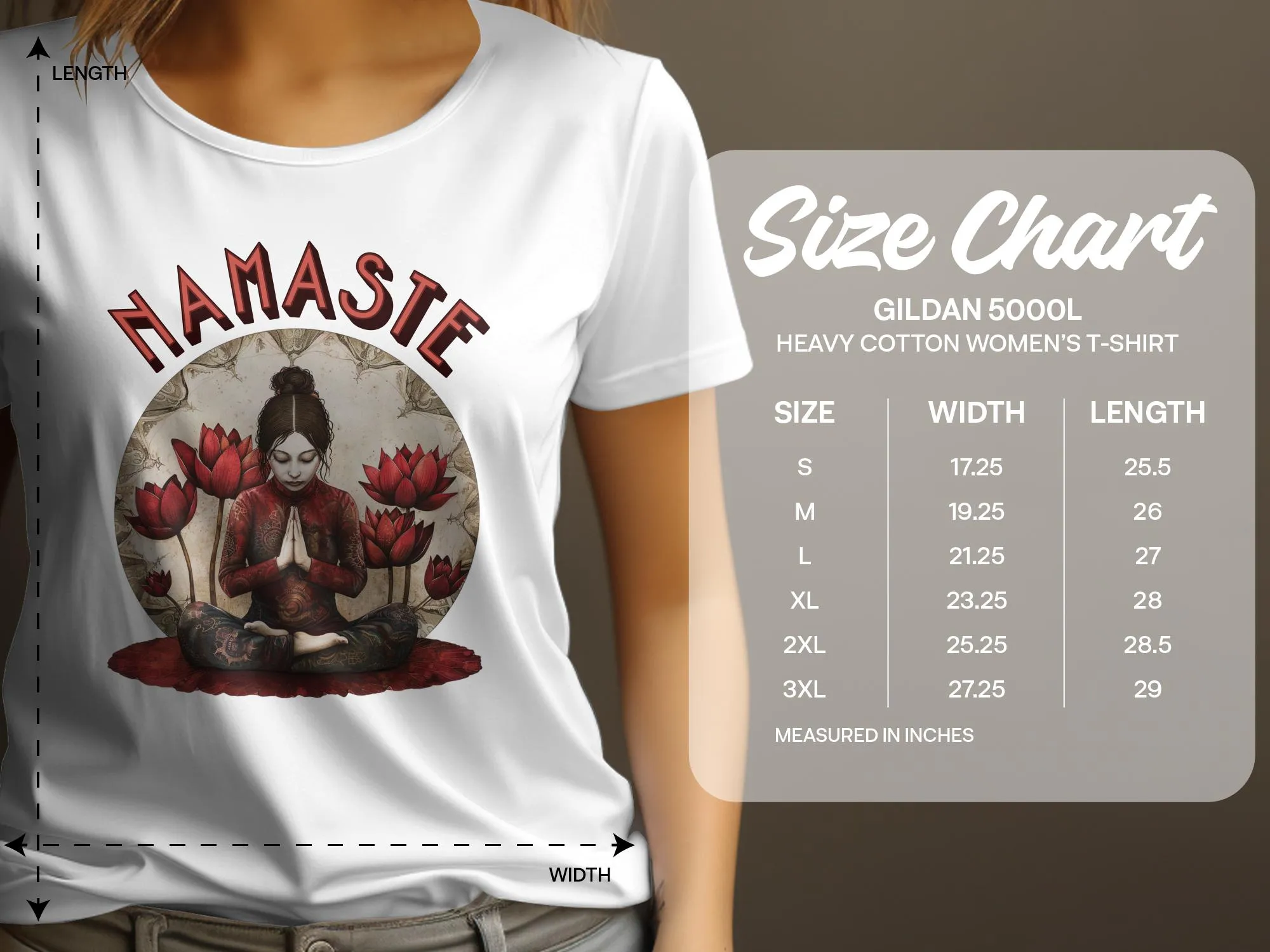 Namaste Yoga Design T Shirt for Women, Zen Tee with Lotus Flower Artwork, Meditative Pose T Shirt, Mindfulness Womens Tee #13
