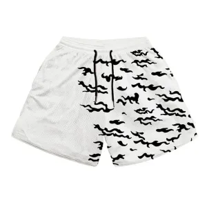 Naruto Curse Mark Gym Shorts in White