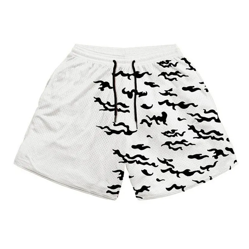 Naruto Curse Mark Gym Shorts in White