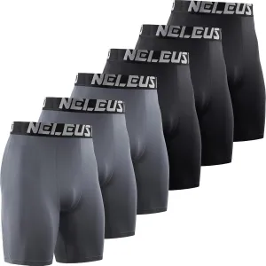 NELEUS 3 or 6 Pack Compression Shorts for Men Spandex Sport Shorts Running Athletic Workout Performance Baselayer Underwear