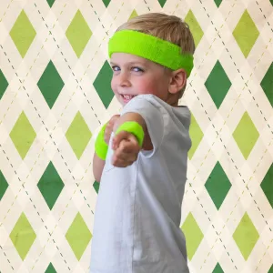 Neon Green Sweatband Set