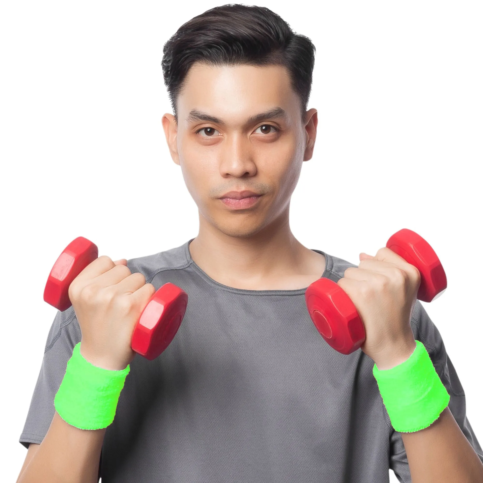Neon Green Wrist Sweatbands - 2 Pack