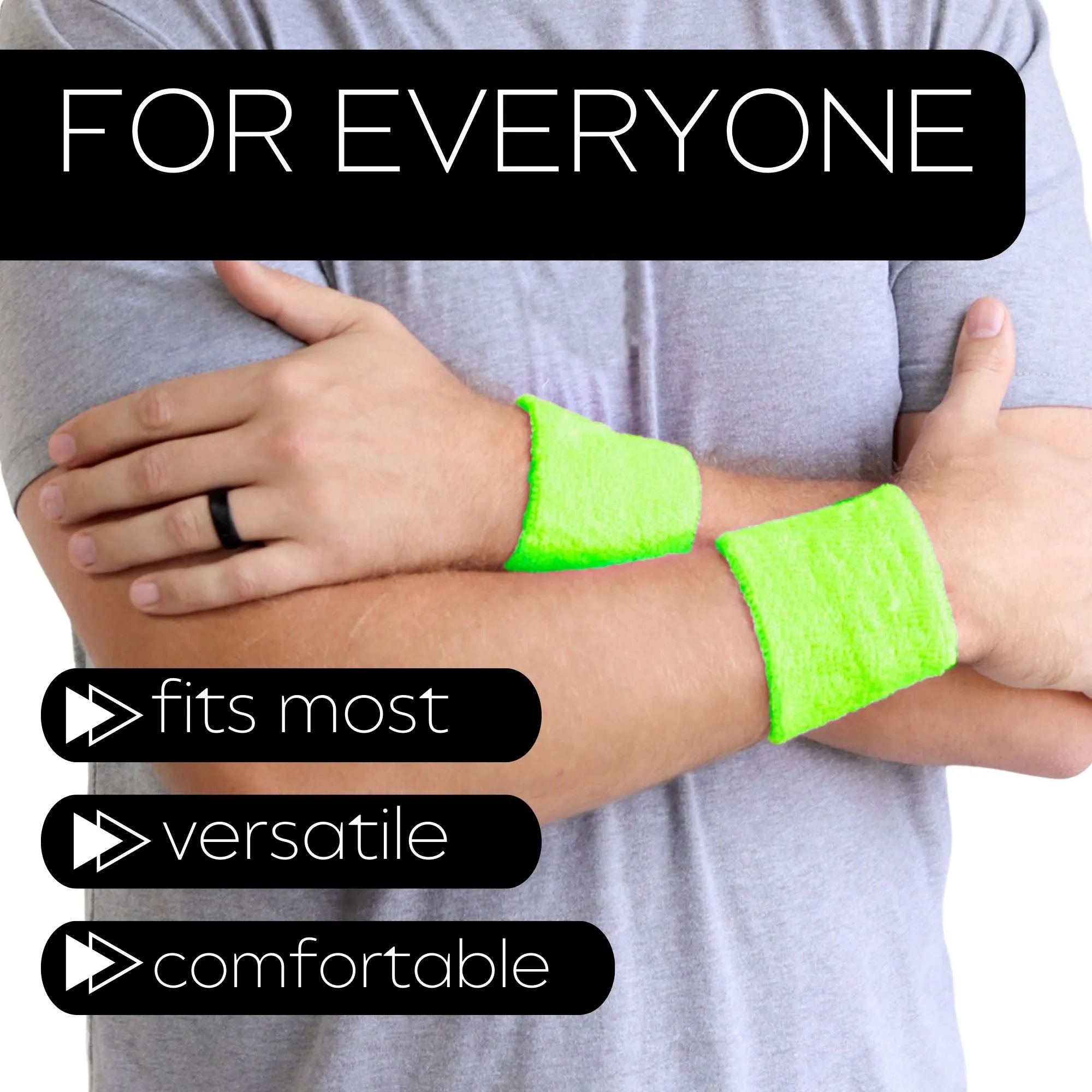 Neon Green Wrist Sweatbands - 2 Pack