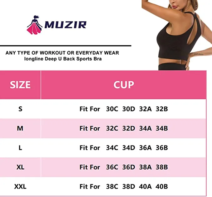 New Abilly Women's Zip Front Sports Bra Comfortable Racerback Workout Yoga Bra with Removable Pads, black, Sz XL