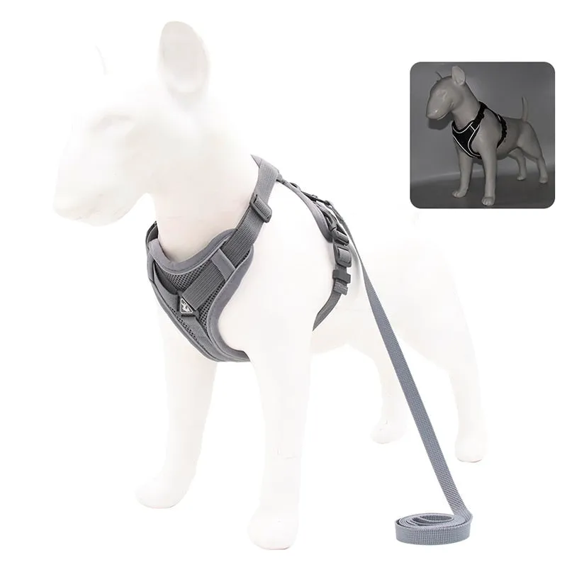 New Dog Harness for Small Meduim Dogs Cats No Pull Reflective Pet Chest Vest Traction Leash Set Adjustable Outdoors Pet Harness