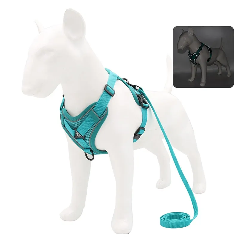 New Dog Harness for Small Meduim Dogs Cats No Pull Reflective Pet Chest Vest Traction Leash Set Adjustable Outdoors Pet Harness