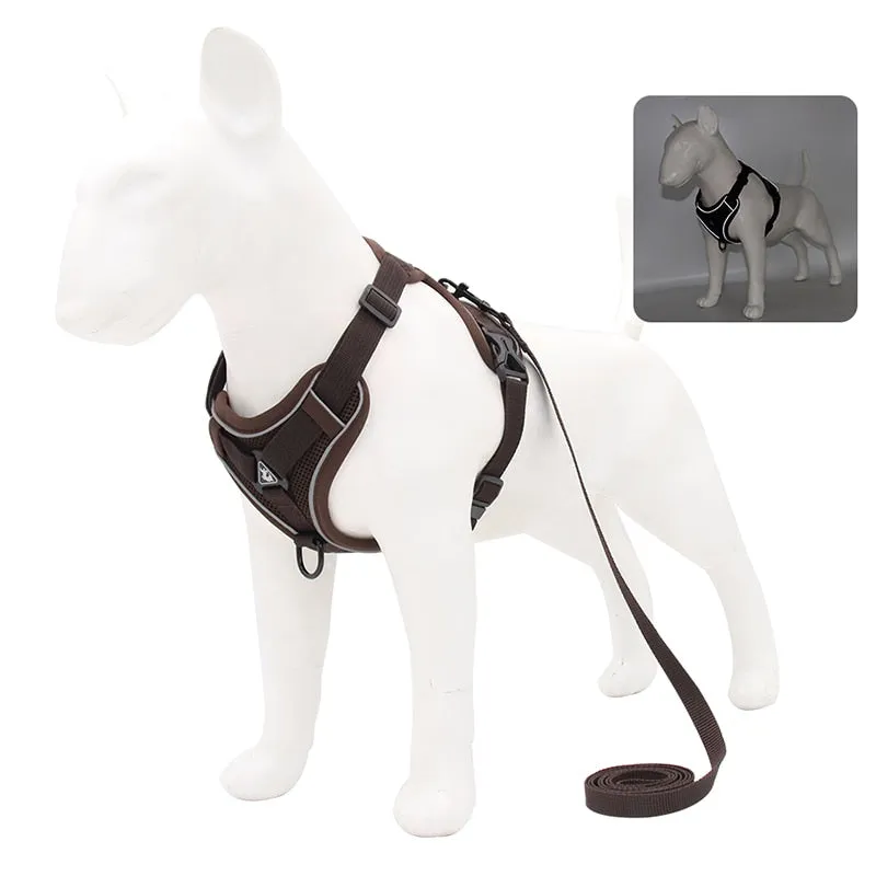 New Dog Harness for Small Meduim Dogs Cats No Pull Reflective Pet Chest Vest Traction Leash Set Adjustable Outdoors Pet Harness