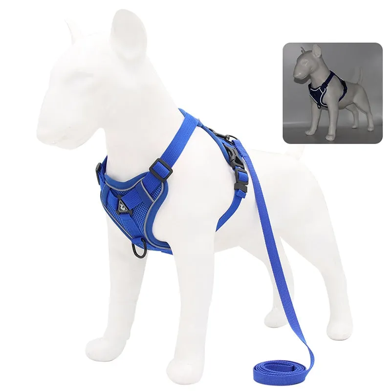 New Dog Harness for Small Meduim Dogs Cats No Pull Reflective Pet Chest Vest Traction Leash Set Adjustable Outdoors Pet Harness