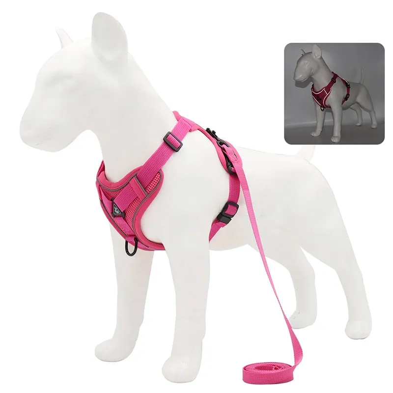 New Dog Harness for Small Meduim Dogs Cats No Pull Reflective Pet Chest Vest Traction Leash Set Adjustable Outdoors Pet Harness