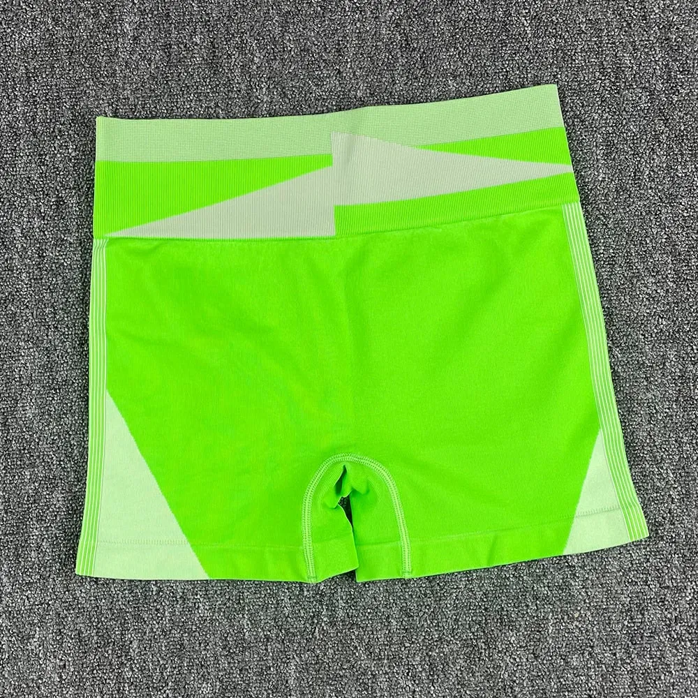 NEW Women Yoga Set Sport Bra and Shorts fluorescent