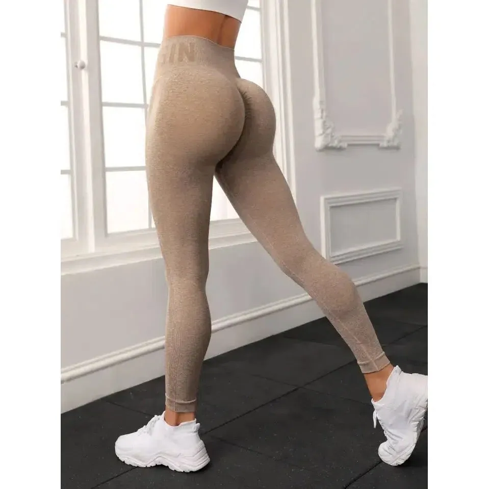 Newest Letter Honey Peach Hip Yoga Pants High Waist Leggings