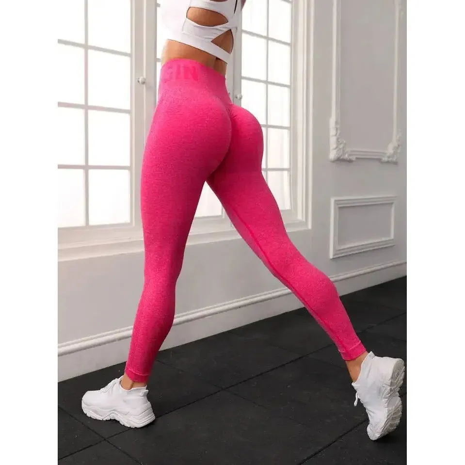 Newest Letter Honey Peach Hip Yoga Pants High Waist Leggings