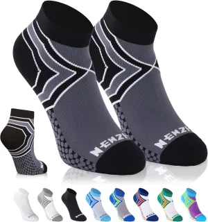 NEWZILL Ankle Compression Socks for Men & Women, Cushioned Low Cut Compression Running Socks with Ankle Support