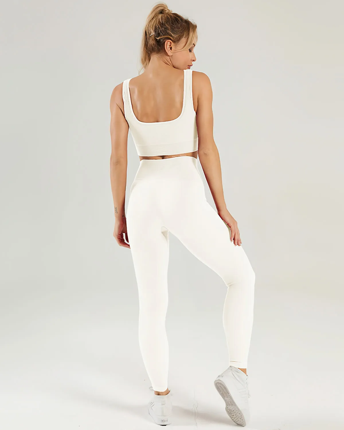 Nieve Ribbed Seamless Leggings - Beige