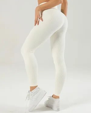 Nieve Ribbed Seamless Leggings - Beige