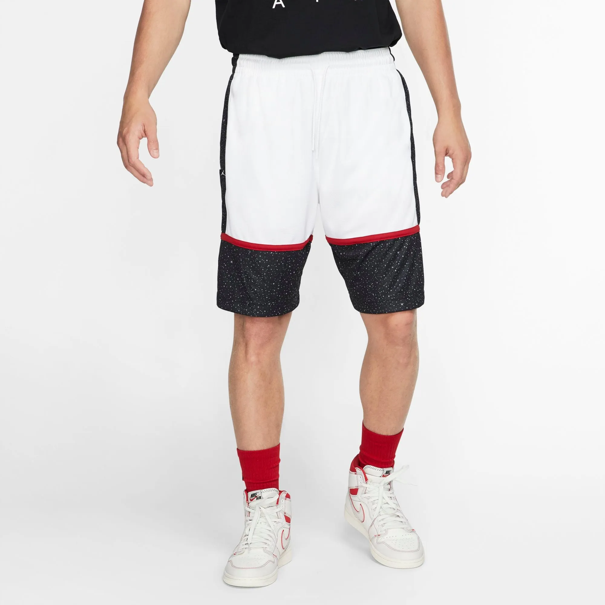 Nike Jordan Jumpman Graphic Basketball Shorts - Black/White/Gym Red