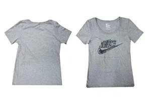 NIKE Women's City Print T-Shirt 799776-064 (Heather Grey/Black, Small)