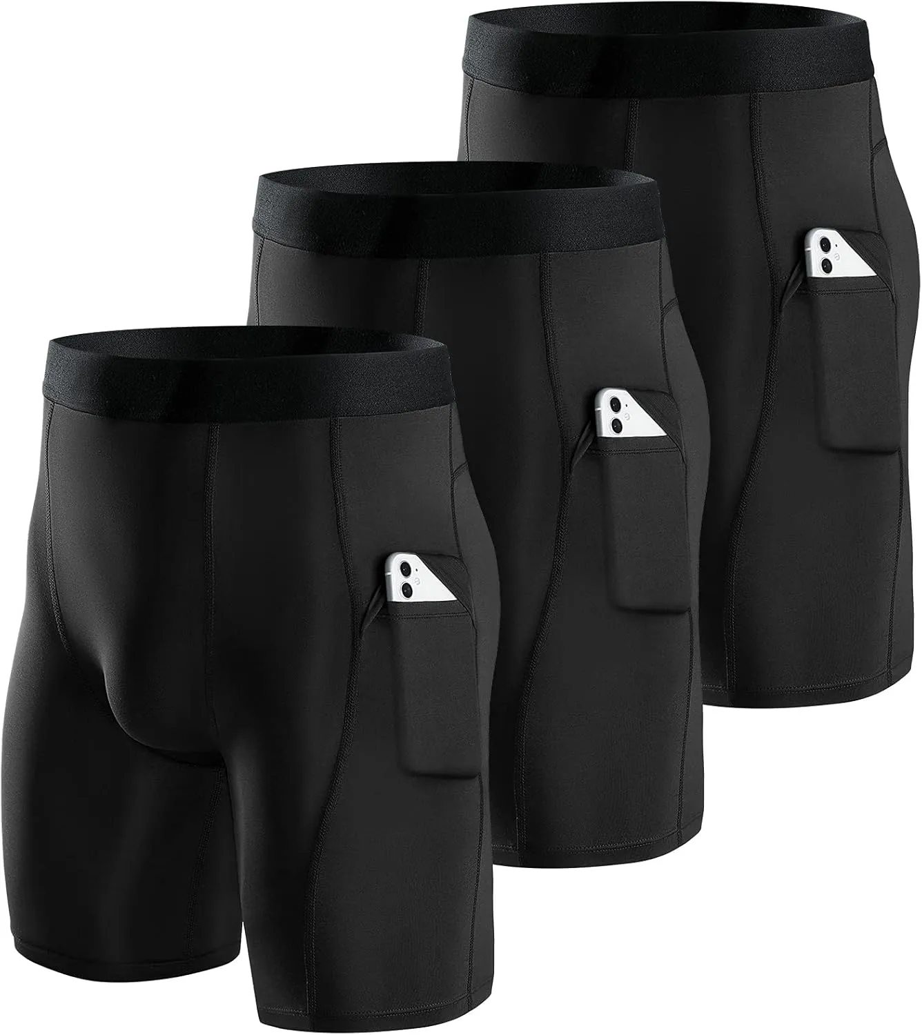 Niksa Compression Shorts Men 2/3 Pack, Compression Underwear for Men Athletic Shorts, Running Workout Fitness Shorts