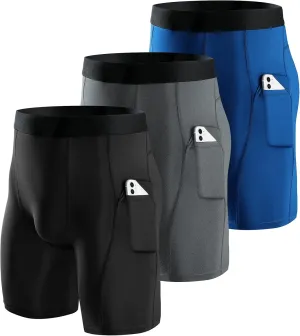 Niksa Compression Shorts Men 2/3 Pack, Compression Underwear for Men Athletic Shorts, Running Workout Fitness Shorts