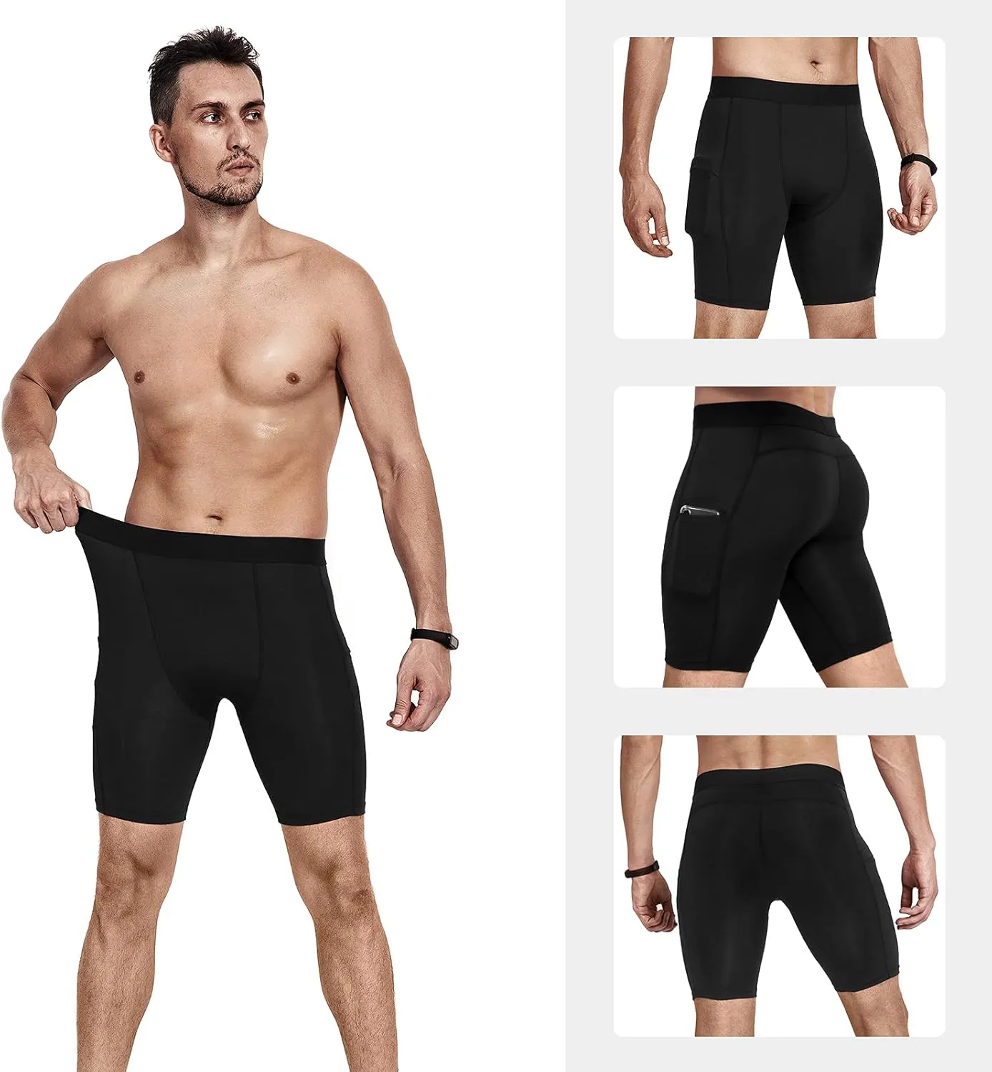 Niksa Compression Shorts Men 2/3 Pack, Compression Underwear for Men Athletic Shorts, Running Workout Fitness Shorts