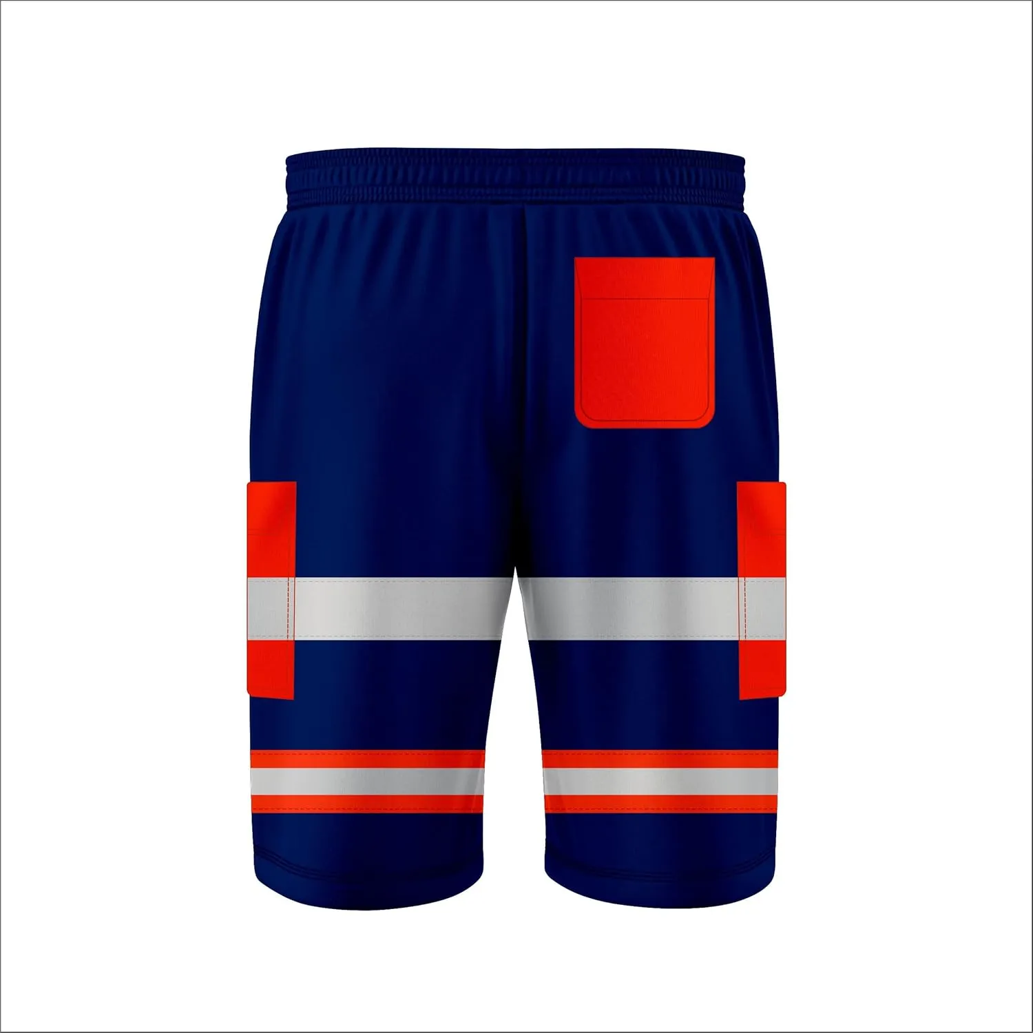 NOROZE Mens Hi Viz Safety Work 3/4 Shorts Side Pocket Bottoms Joggers Cargo Workwear