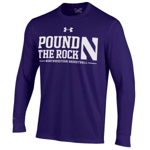 Northwestern Wildcats Men's Under Armour Pound The Rock Long-Sleeve T-Shirt