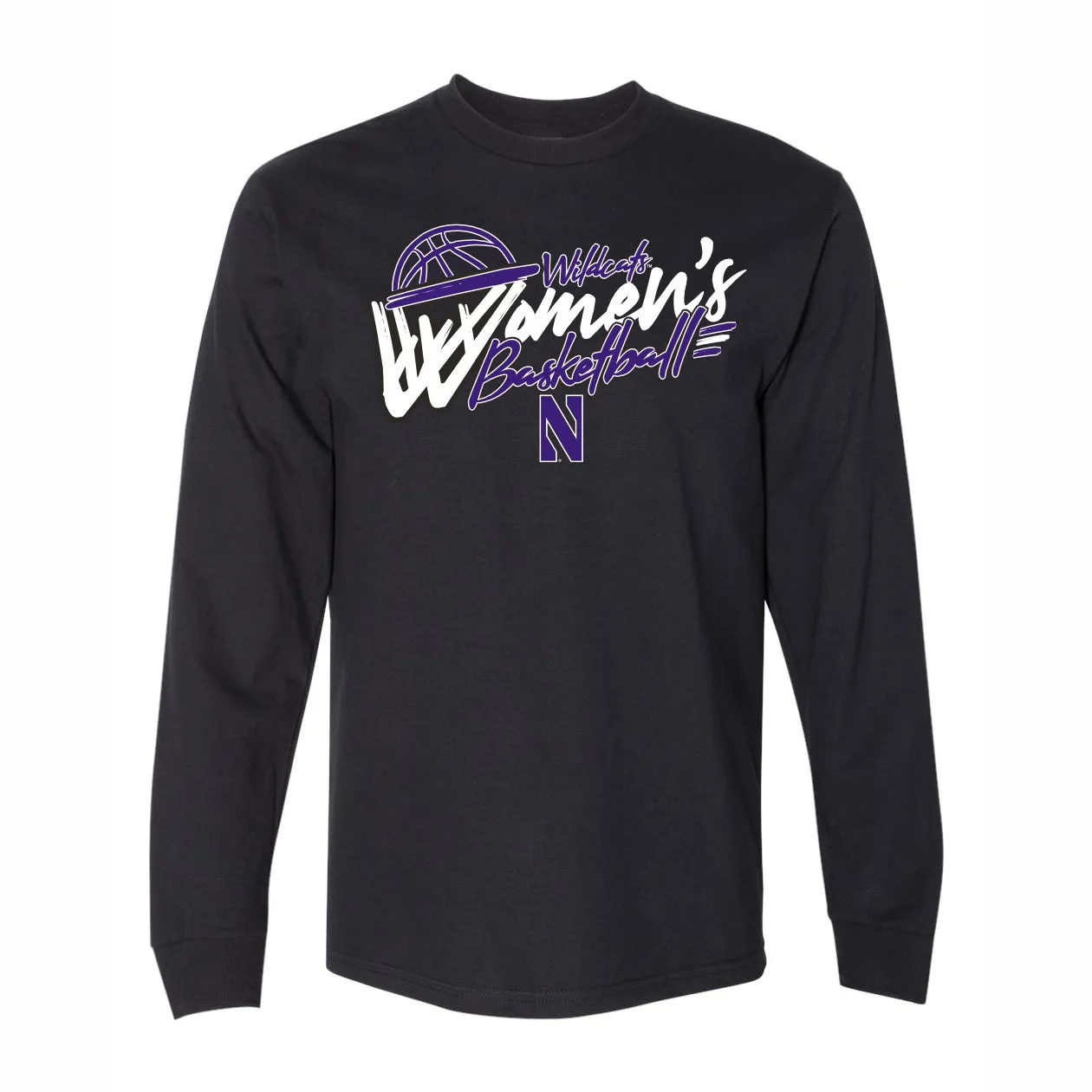 Northwestern Women's Basketball Black Long-Sleeve Shirt