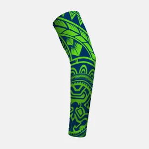 Oceanic Warrior Green Blue Kids Arm Sleeve