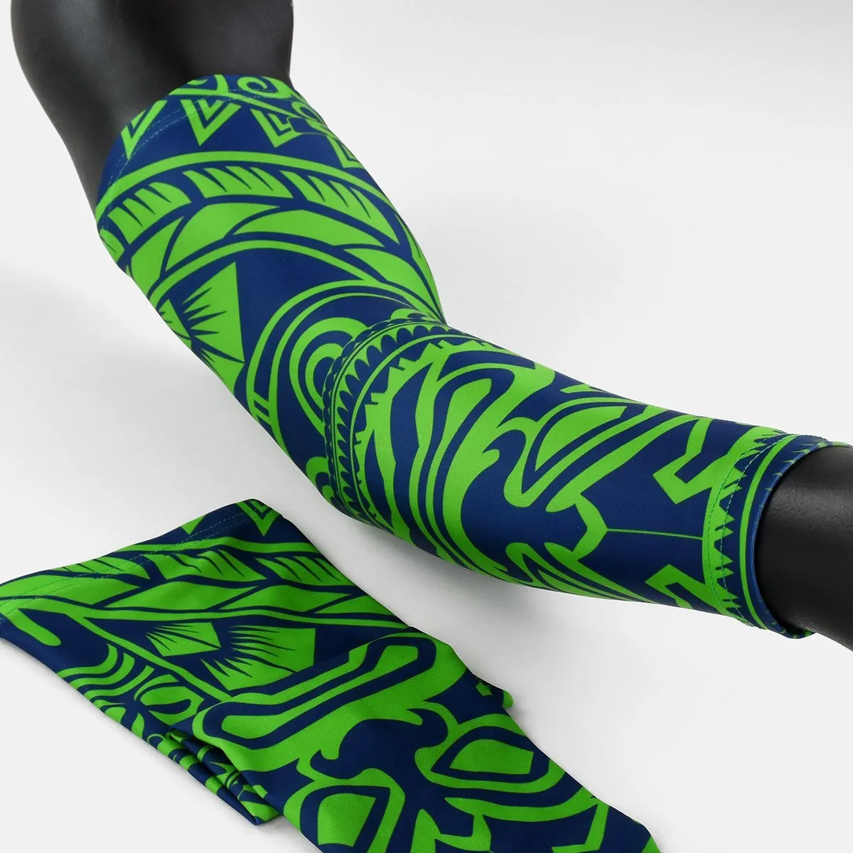 Oceanic Warrior Green Blue Kids Arm Sleeve