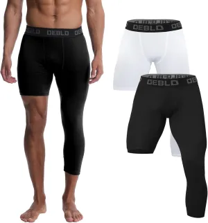 OEBLD Single Leg 3/4 Compression Tights, Unisex Sports Compression Pants, Basketball Leg Sleeves