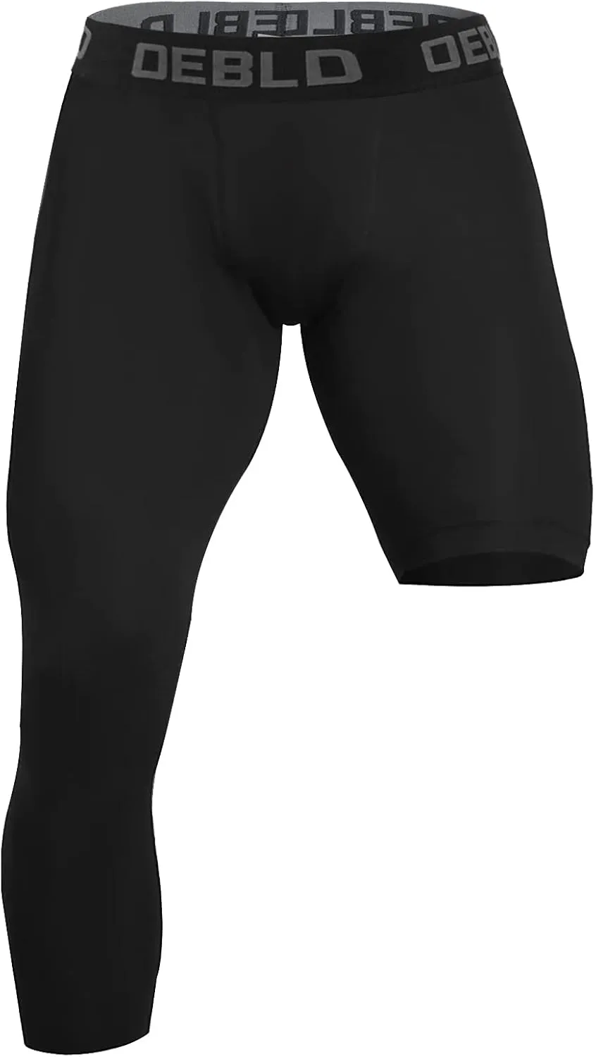 OEBLD Single Leg 3/4 Compression Tights, Unisex Sports Compression Pants, Basketball Leg Sleeves