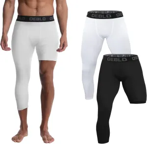 OEBLD Single Leg 3/4 Compression Tights, Unisex Sports Compression Pants, Basketball Leg Sleeves