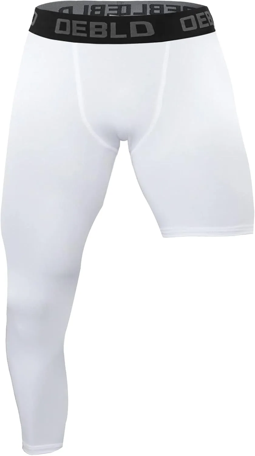 OEBLD Single Leg 3/4 Compression Tights, Unisex Sports Compression Pants, Basketball Leg Sleeves
