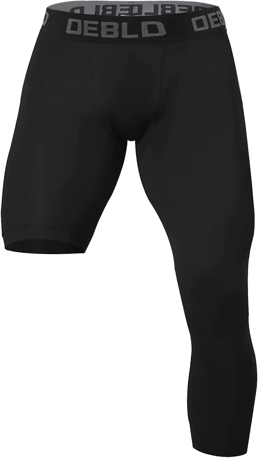 OEBLD Single Leg 3/4 Compression Tights, Unisex Sports Compression Pants, Basketball Leg Sleeves