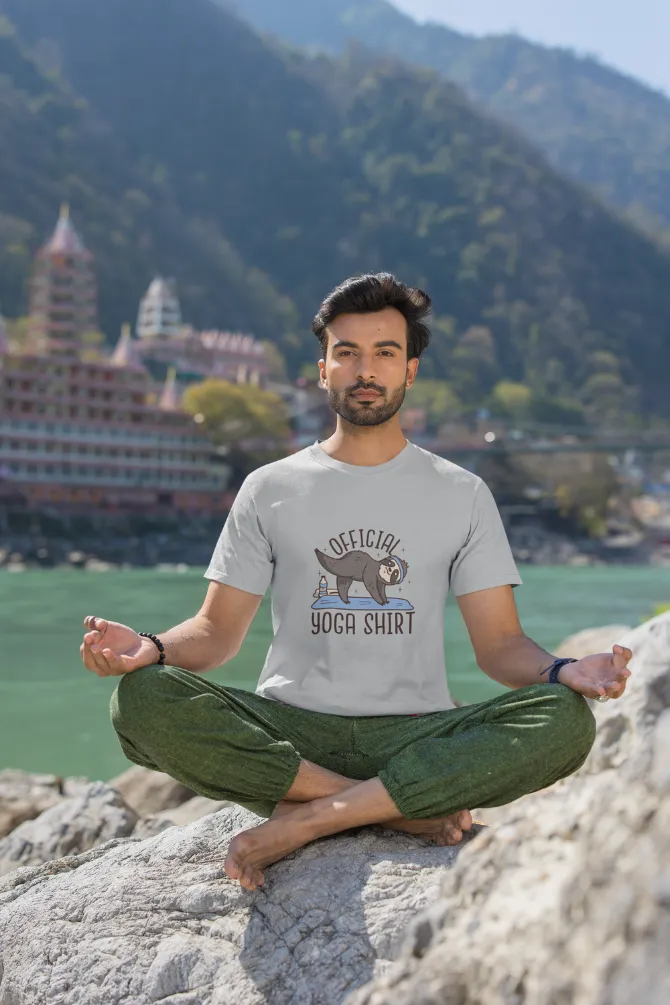 Official Yoga Sloth Printed T-shirt for men