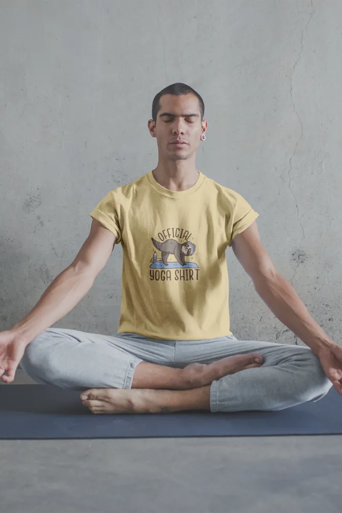 Official Yoga Sloth Printed T-shirt for men