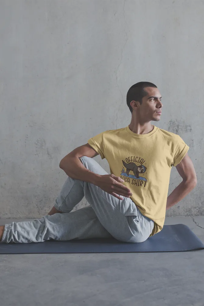 Official Yoga Sloth Printed T-shirt for men