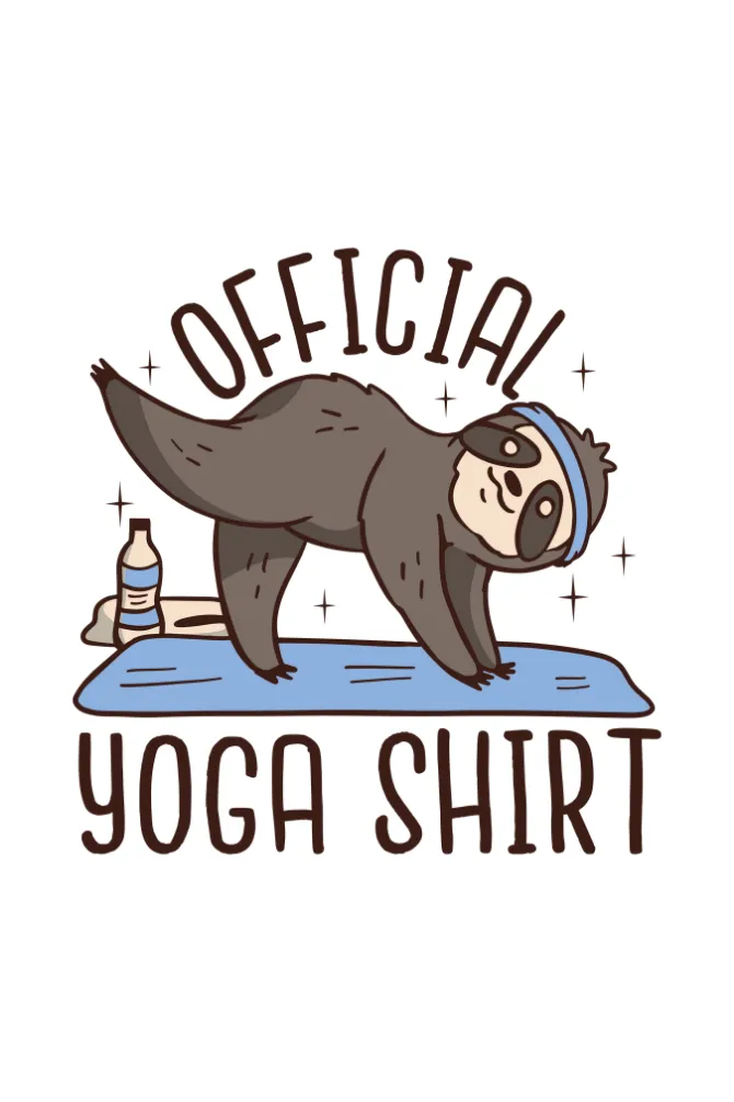 Official Yoga Sloth Printed T-shirt for men