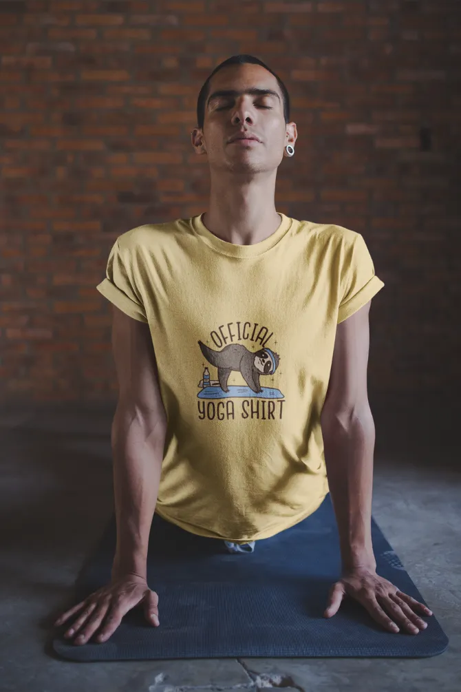 Official Yoga Sloth Printed T-shirt for men