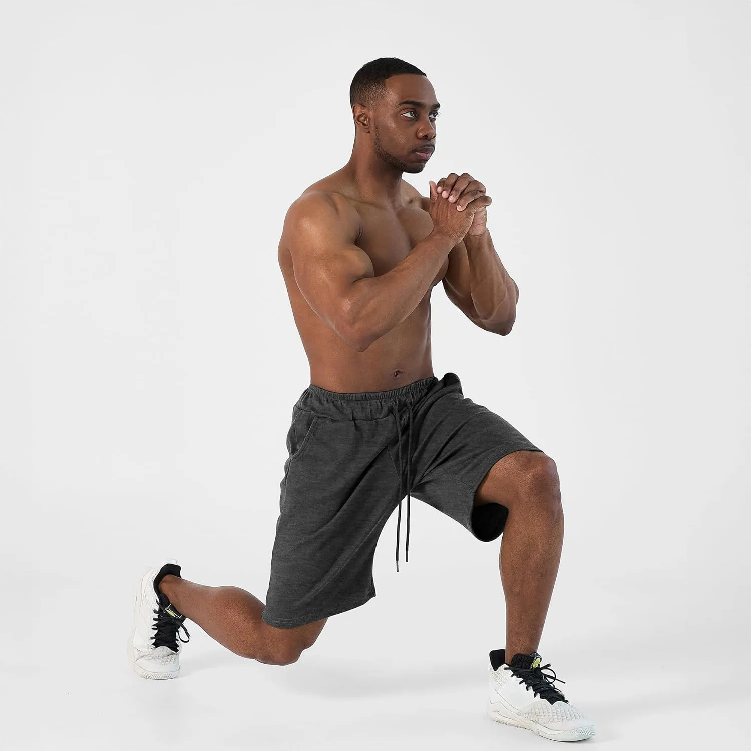 Ohoo Men's Athletic Sweat Shorts Lightweight Casual Workout Lounge Shorts with Comfort Fit