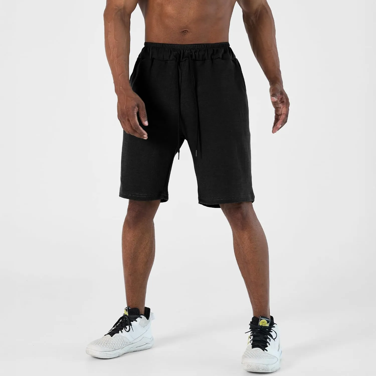 Ohoo Men's Athletic Sweat Shorts Lightweight Casual Workout Lounge Shorts with Comfort Fit