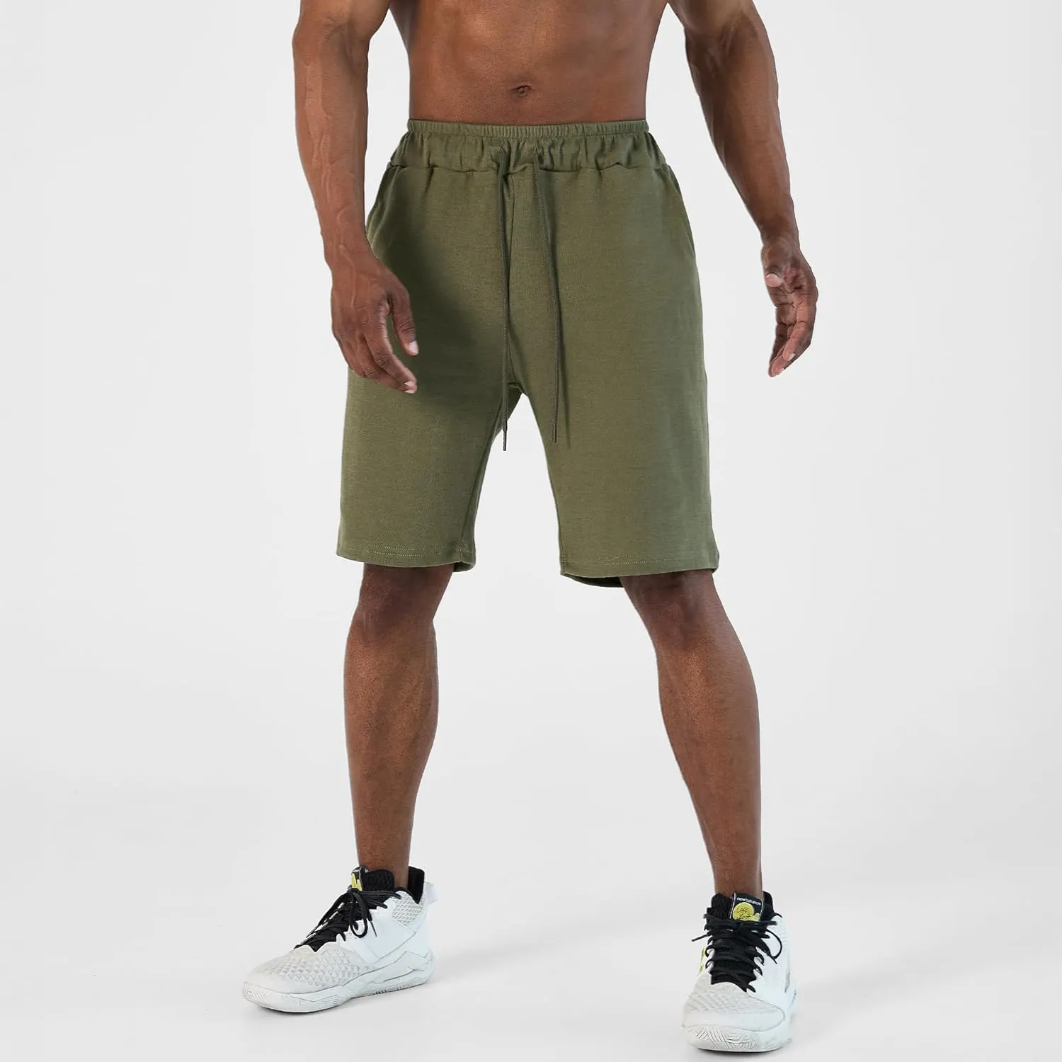 Ohoo Men's Athletic Sweat Shorts Lightweight Casual Workout Lounge Shorts with Comfort Fit