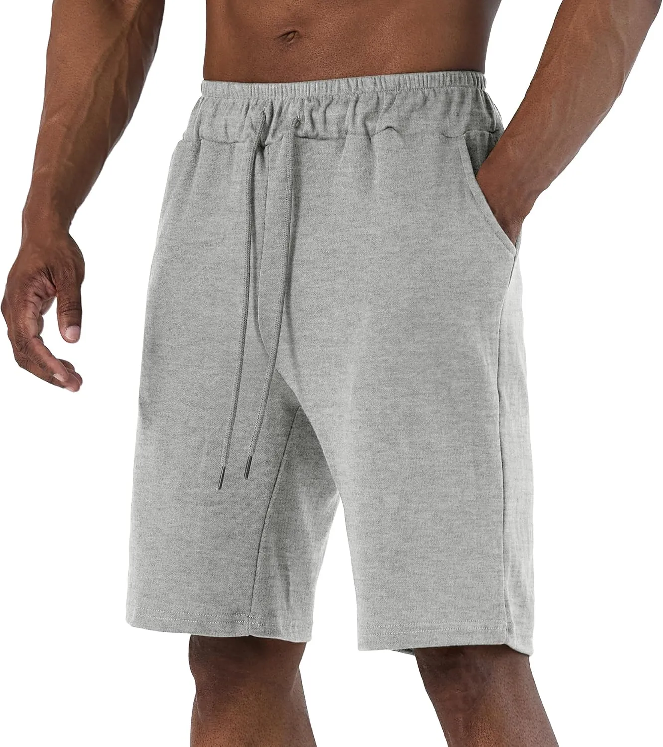 Ohoo Men's Athletic Sweat Shorts Lightweight Casual Workout Lounge Shorts with Comfort Fit