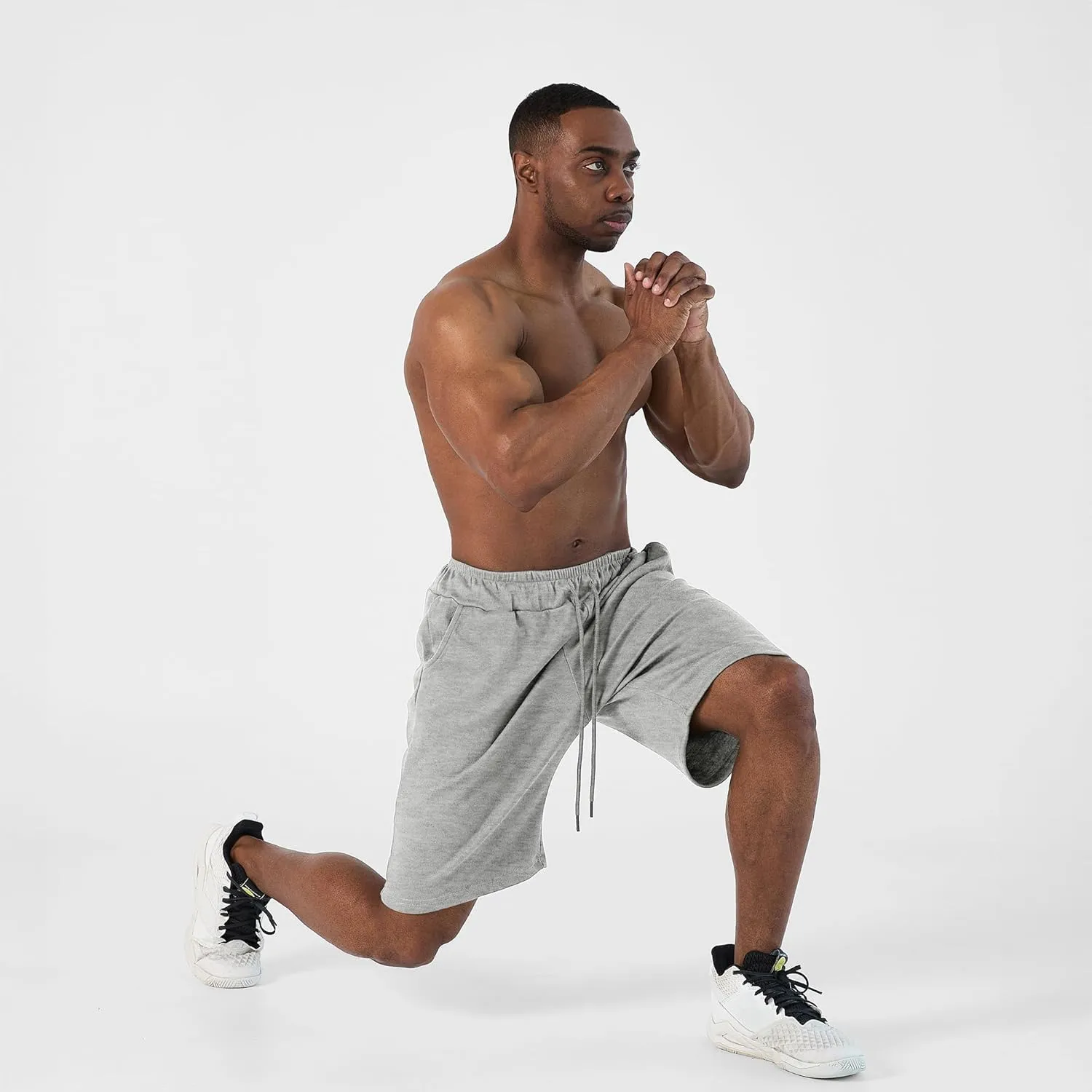 Ohoo Men's Athletic Sweat Shorts Lightweight Casual Workout Lounge Shorts with Comfort Fit