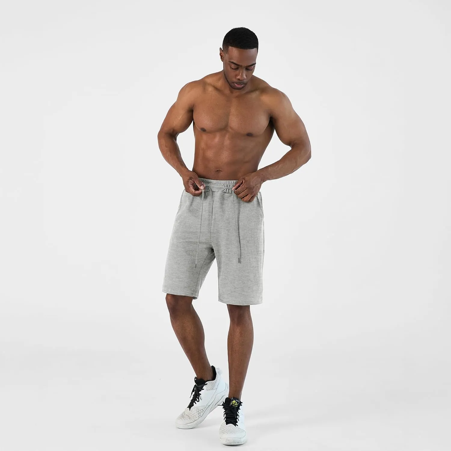 Ohoo Men's Athletic Sweat Shorts Lightweight Casual Workout Lounge Shorts with Comfort Fit